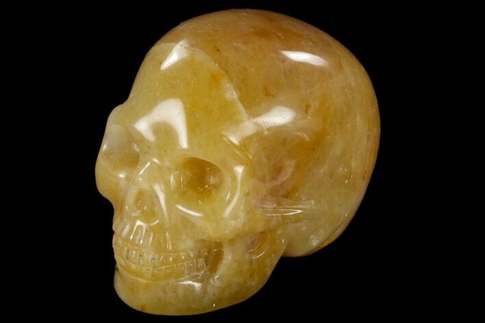 Realistic, Polished Yellow Aventurine Skull #116817
